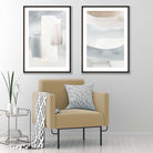 Pastel Blue and Beige Watercolour Prints | Artze Wall Art UK