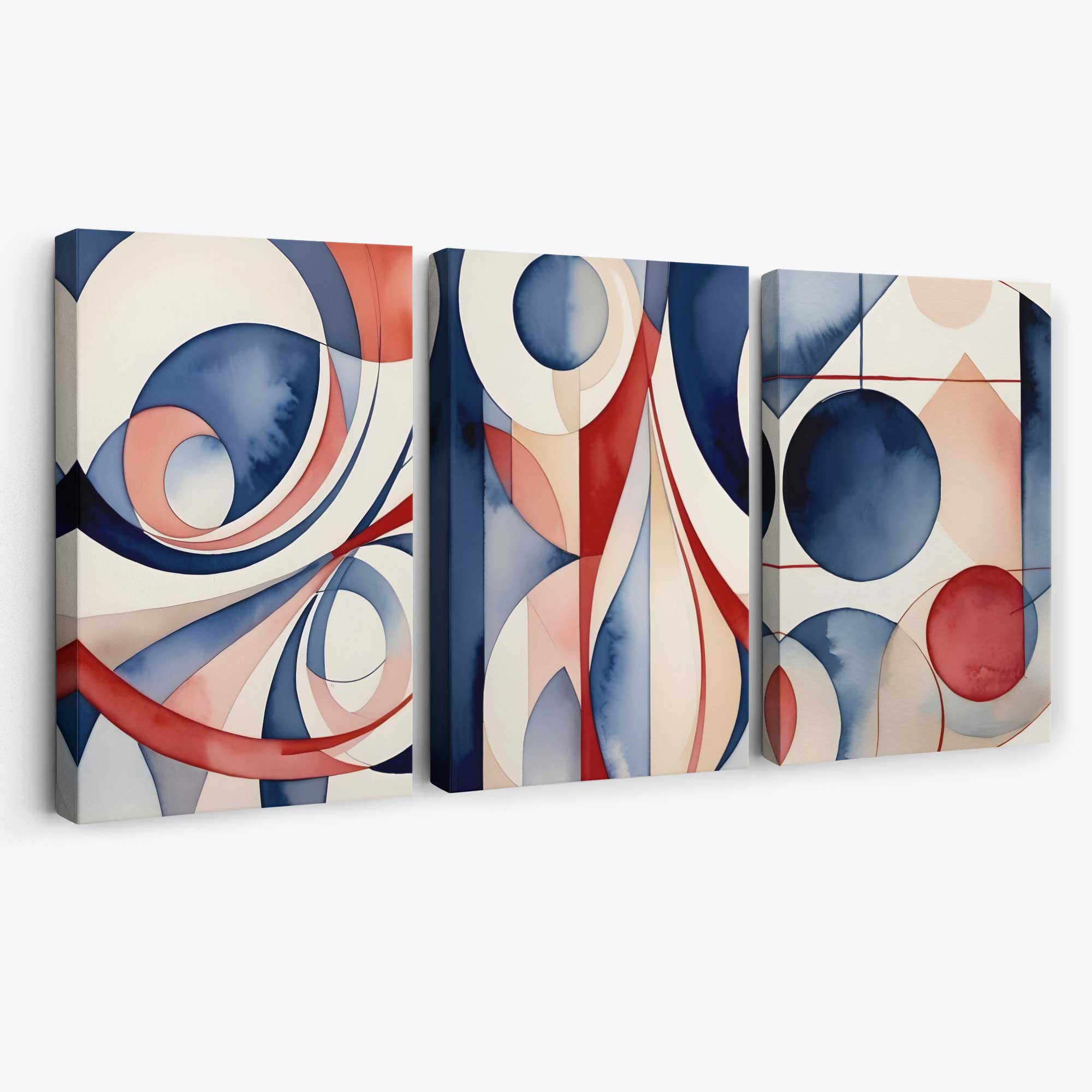 Art Deco Purple and Red Shapes Canvas Art Prints | Artze Wall Art