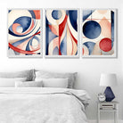 Art Deco Purple and Red Shapes Art Prints in White Frames | Artze UK
