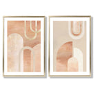 Mid Century Arches in Terracotta Set of 2 Art Prints with Gold Frame