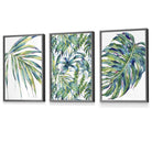 Blue Green Botanical Set of 3 Framed Wall Art Prints | Artze Wall Art UK