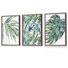 Blue Green Botanical Set of 3 Framed Wall Art Prints | Artze Wall Art UK