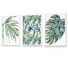 Blue Green Botanical Set of 3 Framed Wall Art Prints | Artze Wall Art UK