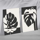 Black and Beige Monstera Set of 2 Art Prints