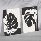 Black and Beige Monstera Set of 2 Art Prints