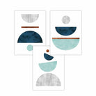 Teal, Blue and Copper Geometric Art Prints