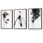Set of 3 Framed Fashion Wall Art Prints from Watercolour Illustrations | Artze Wall Art UK