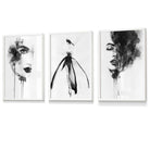 Set of 3 Framed Fashion Wall Art Prints from Watercolour Illustrations | Artze Wall Art UK