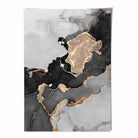Black, Grey and Gold Abstract Art Poster No 1