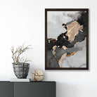 Black, Grey and Gold Abstract Art Poster No 1