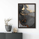 Black, Grey and Gold Abstract Art Poster No 2