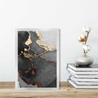 Black, Grey and Gold Abstract Art Poster No 2