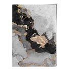 Black, Grey and Gold Abstract Art Poster No 3