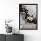 Black, Grey and Gold Abstract Art Poster No 3