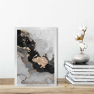 Black, Grey and Gold Abstract Art Poster No 3
