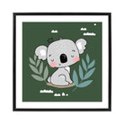 Cute Koala Poster on Dark Green Jungle Kids Wall Art