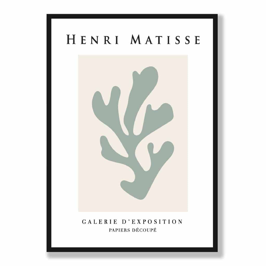 Mid Century Modern Matisse Galerie Floral Poster No 3 in Green