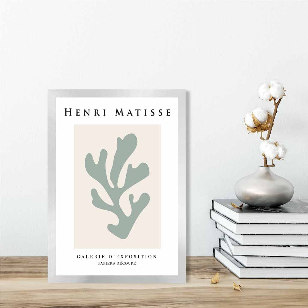 Mid Century Modern Matisse Galerie Floral Poster No 3 in Green