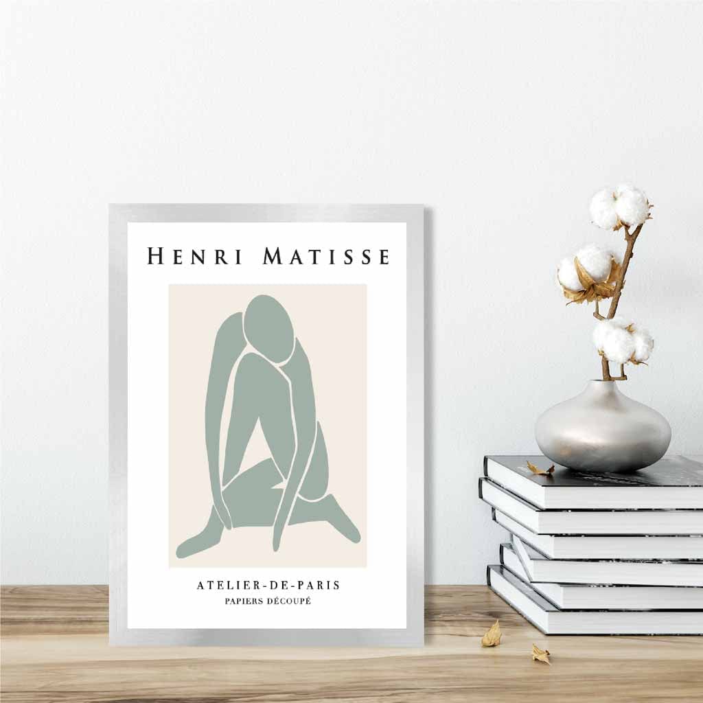 Mid Century Modern Matisse Female Nude in Sage Green No 2