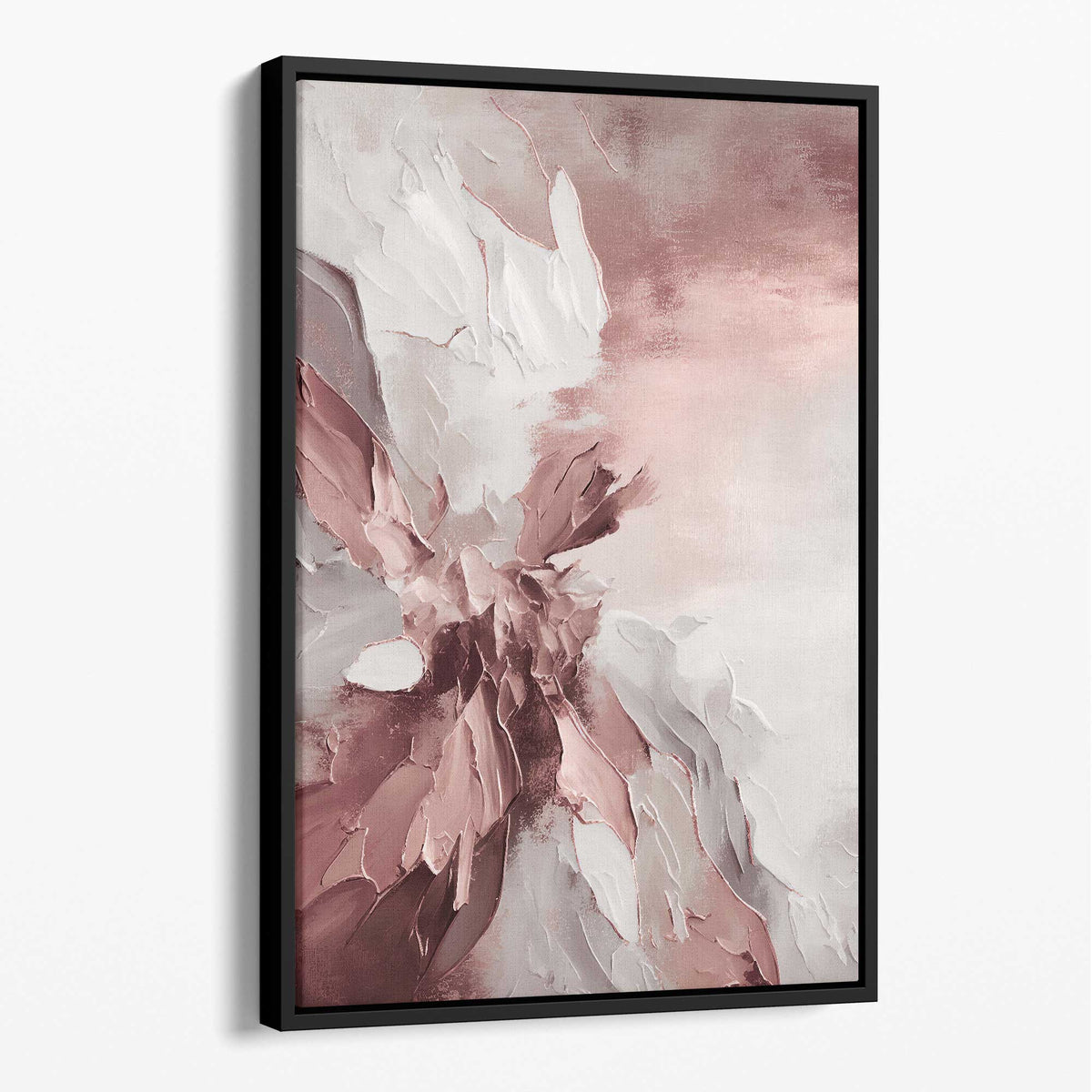 Abstract Pink and White Canvas Wall Art Paint Strokes No 3 Artze Wall Art