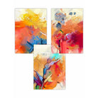 Abstract Colourful Orange Pink Red Set of 3 Wall Art Prints