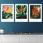 Set of 3 Vintage Tropical Flowers Botanical Wall Art / Temple of Flora / Framed Prints / Posters / 420