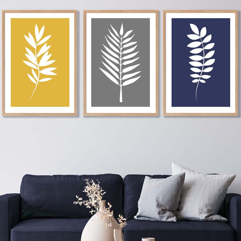 Set of 3 Tropical FERN Wall Art Prints