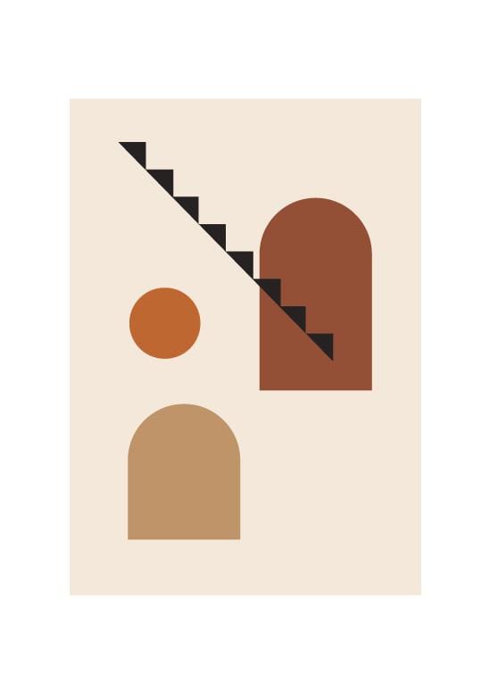 Urban in Autumn Abstract Geometric Wall Art Prints