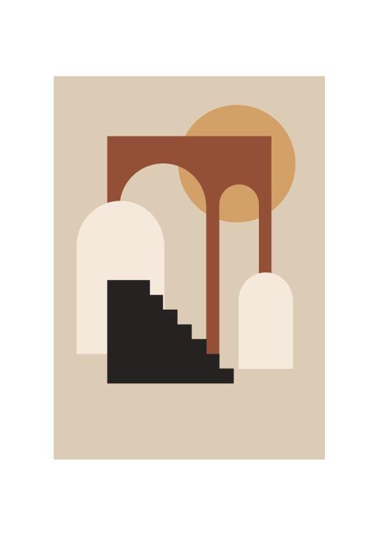 Urban in Autumn Abstract Geometric Wall Art Prints