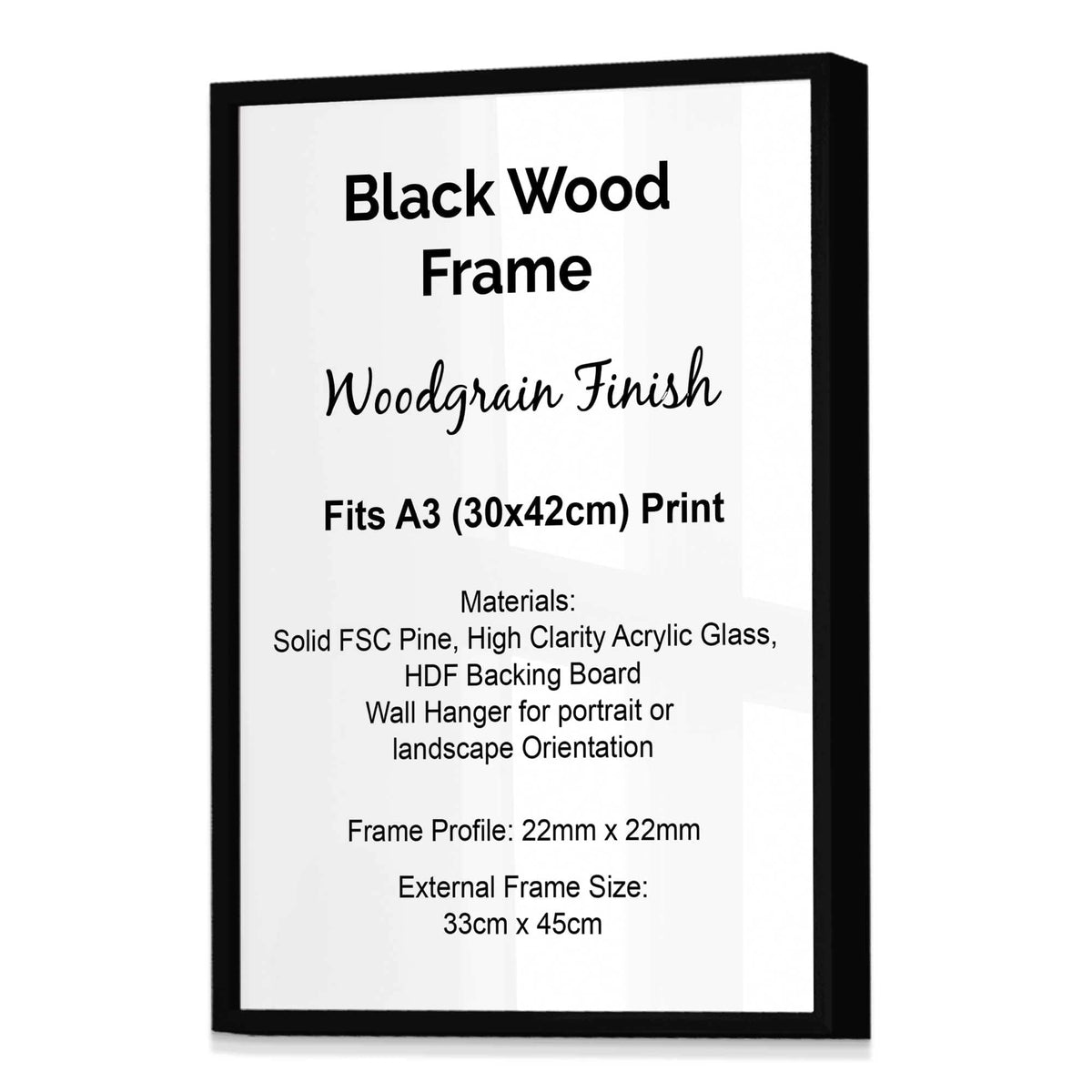 Artze Essentials Single Wood Frame Size A3 Artze Wall Art