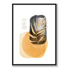 Abstract Yellow and Black Botanical No 1 Art Print