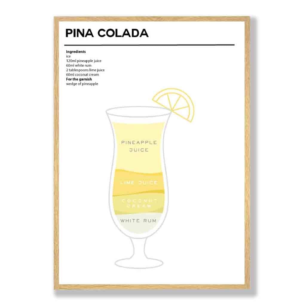 Pina Colada - Minimal Cocktail Poster