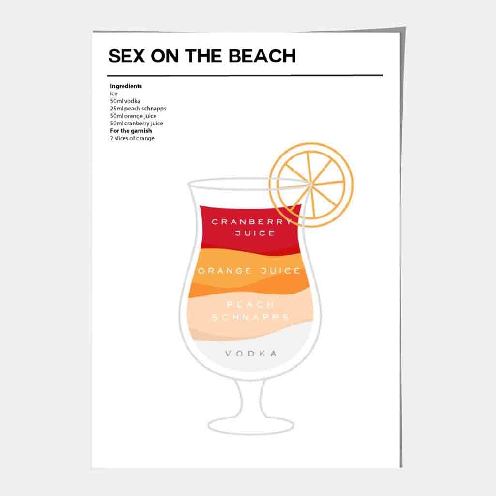 On the Beach - Minimal Cocktail Poster