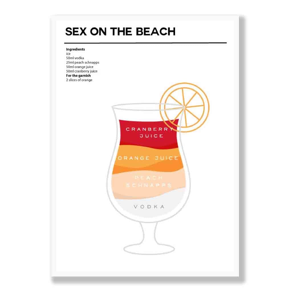 On the Beach - Minimal Cocktail Poster