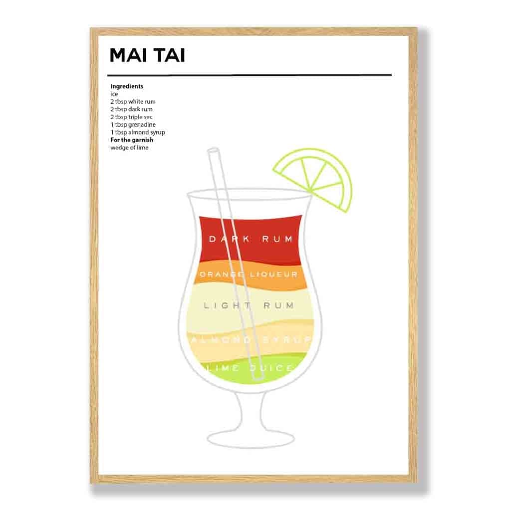 Mai Tai - Minimal Cocktail Poster