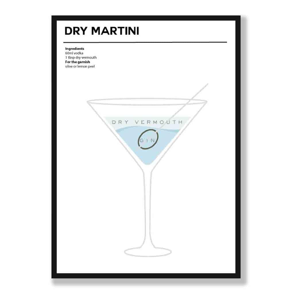Dry Martini - Minimal Cocktail Poster