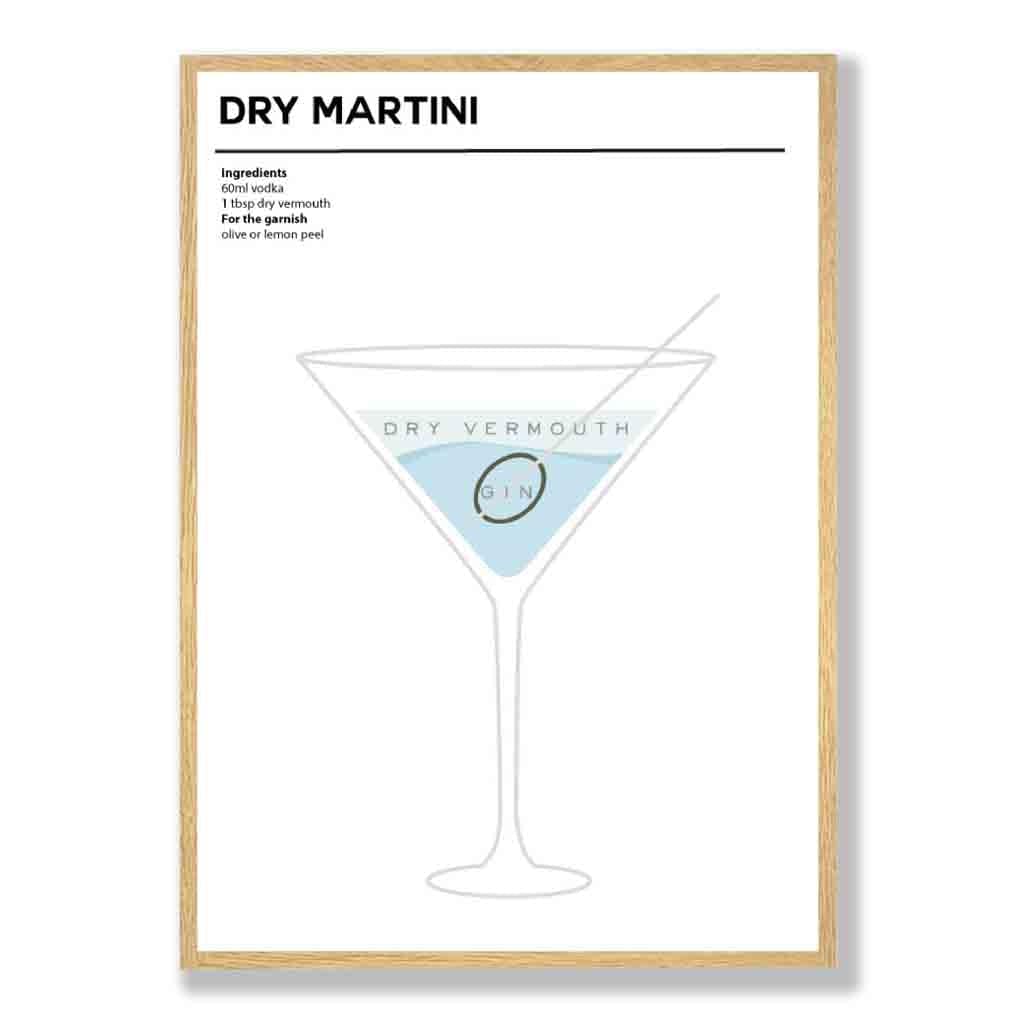 Dry Martini - Minimal Cocktail Poster