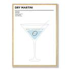 Dry Martini - Minimal Cocktail Poster
