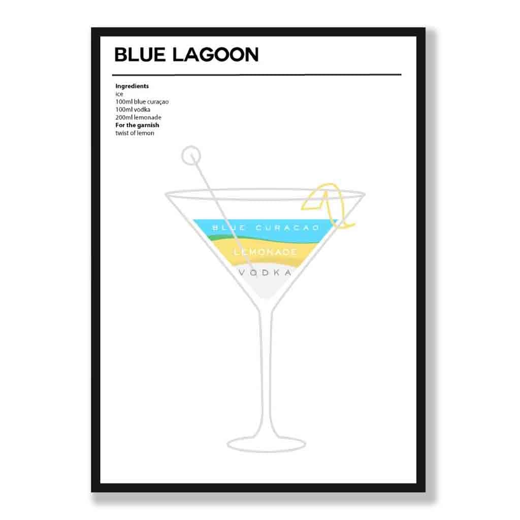 Blue Lagoon - Minimal Cocktail Poster