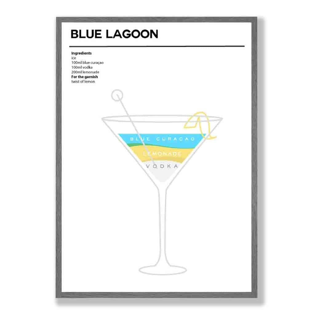 Blue Lagoon - Minimal Cocktail Poster
