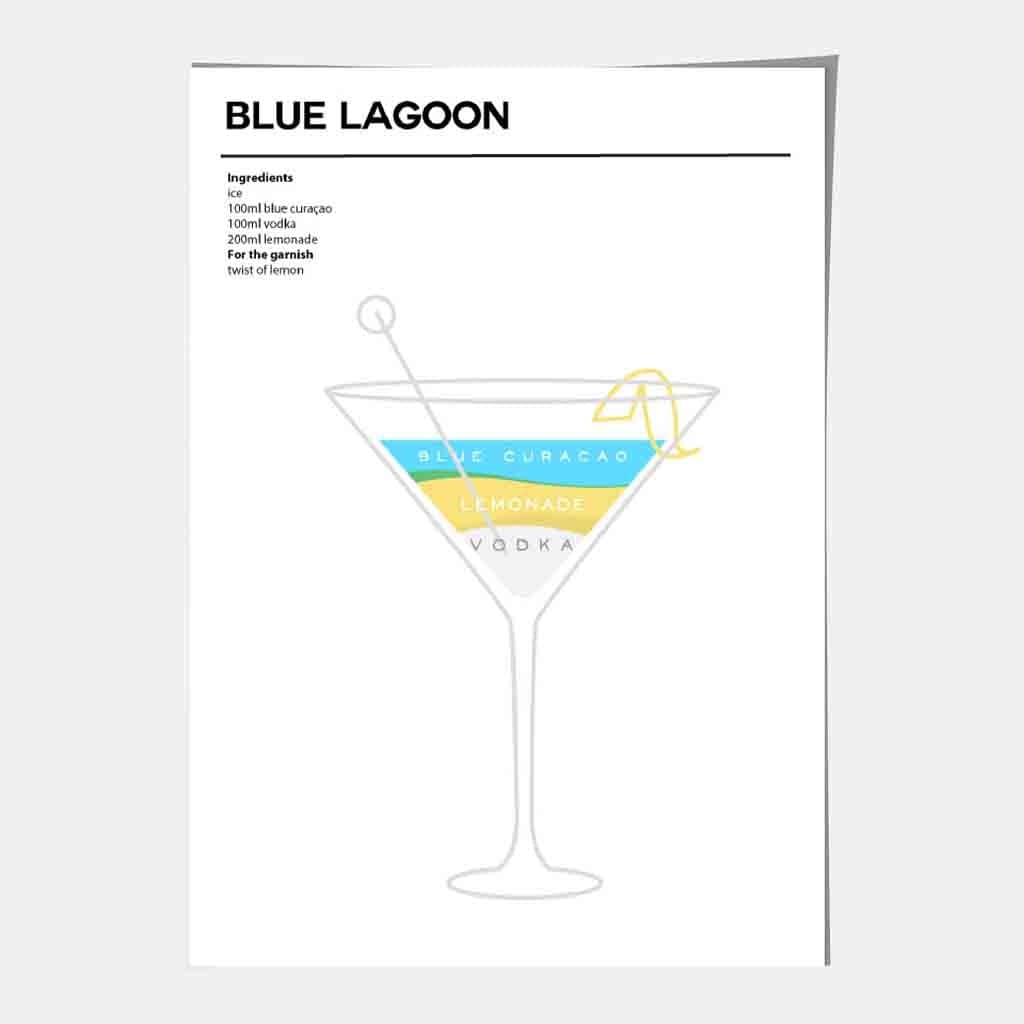 Blue Lagoon - Minimal Cocktail Poster