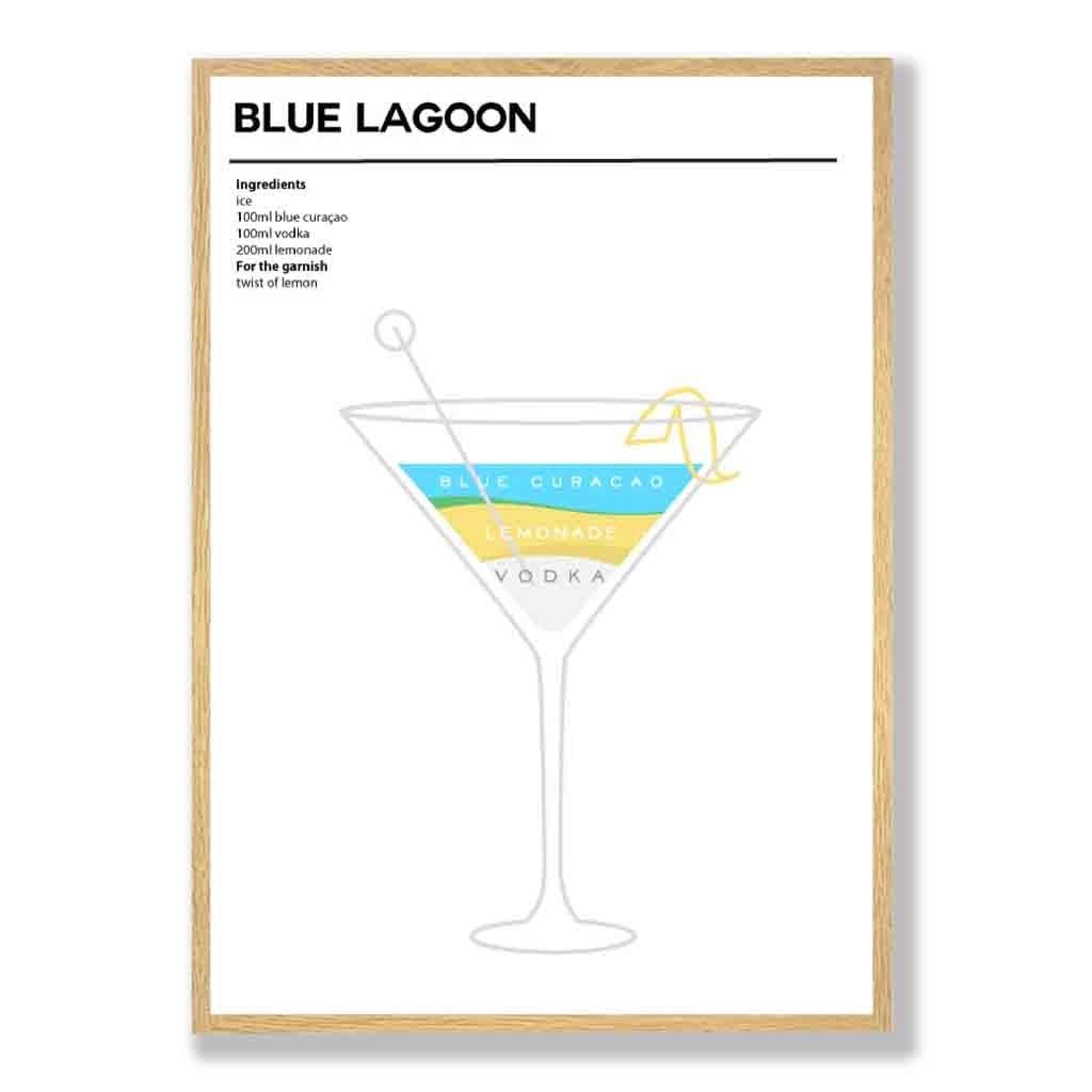 Blue Lagoon - Minimal Cocktail Poster