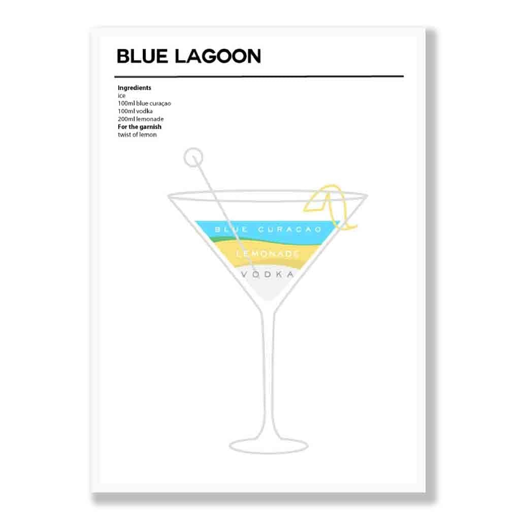 Blue Lagoon - Minimal Cocktail Poster