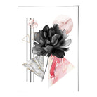 Pink and Black Abstract Flower with Geometric Shapes No 1 Wall Art Print