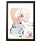 Blush Pink and Grey Abstract Floral Rose and Geometric Shapes No 3