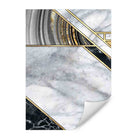 Set of 3 Black Marble and Gold Geometric Wall Art Prints