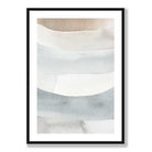 Abstract Beige and Blue Watercolour Strokes No3 Art Print