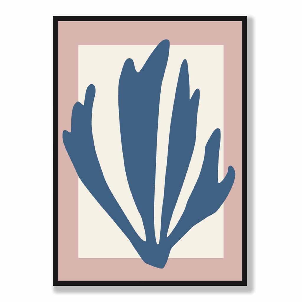 Pink and Blue Matisse Inspired Floral Wall Art Print No 4