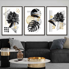 Abstract Black and Gold Botanical Wall Art Prints / Framed | Artze Wall Art UK