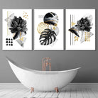 Abstract Black and Gold Botanical Wall Art Prints / Framed | Artze Wall Art UK